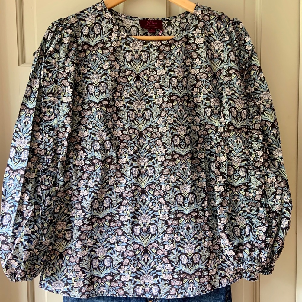 J. Crew Ruffle-sleeve top in Liberty floral size S